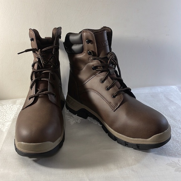 BRAHMA Men's Work Boots Brown with Black Trim Size 12 - Picture 2 of 8